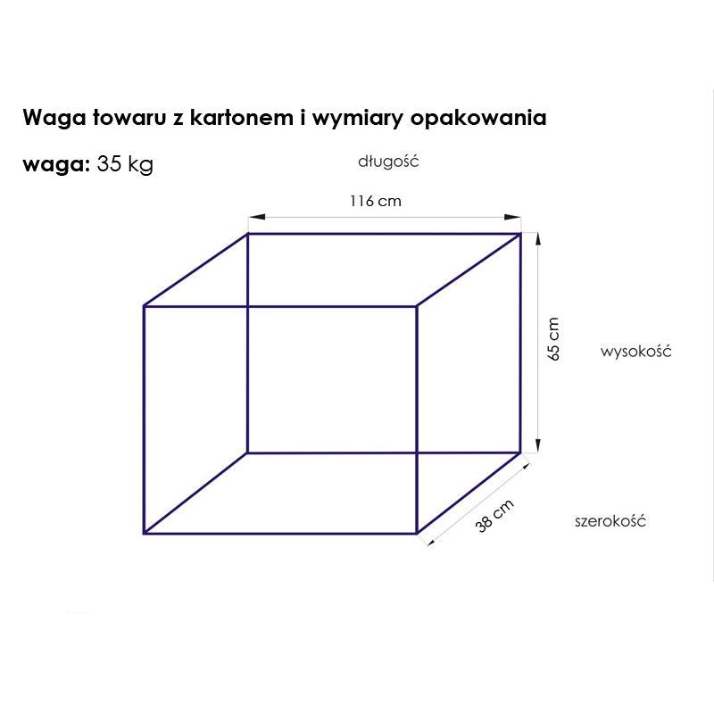 Cosmetic chair A 202 with black drawer boxes (Tattoo chairs): Additional detailed  packaging dimensions.
