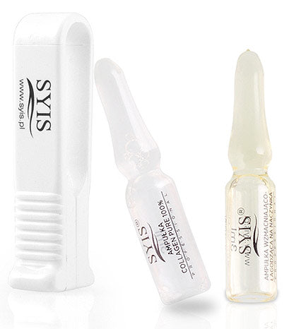 syis ampoule opener next to two glass ampoules that can be open with it