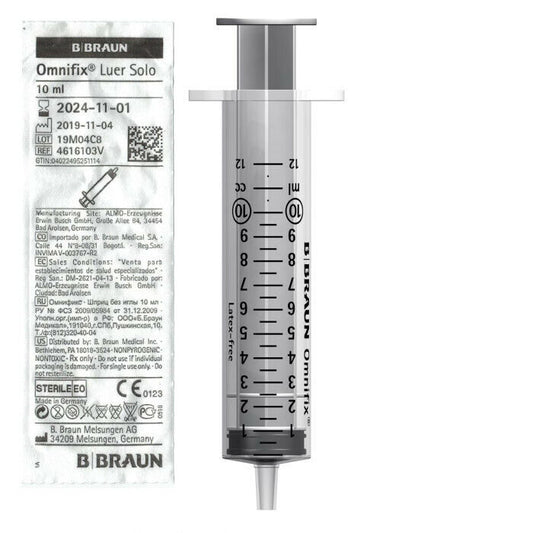 B. Braun Omnifix 3-part Luer Slip syringe 10ml 100pcs