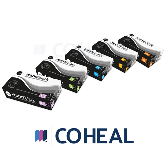 black nitrile gloves itano gloves different sizes (XS,M,L, XL) boxes overview