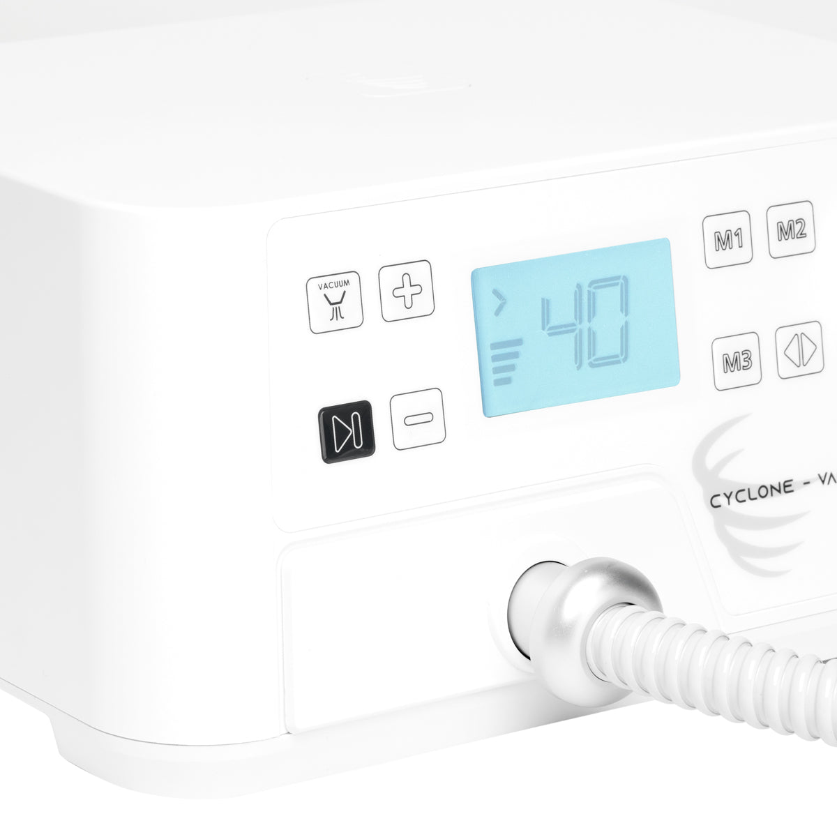 led panel close up of the Saeyang Marathon Cyclone-Vac podiatry nail drill machine with absorber