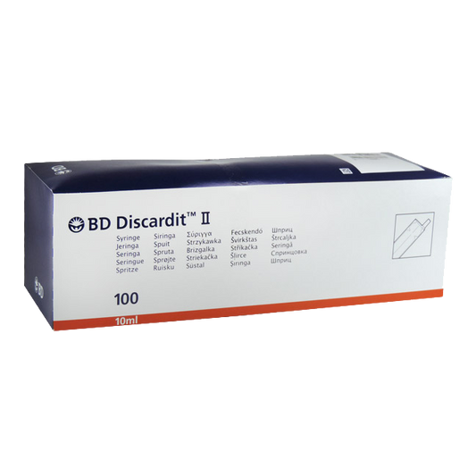 BD Discardit II 10ml 2-parts syringe 100pcs