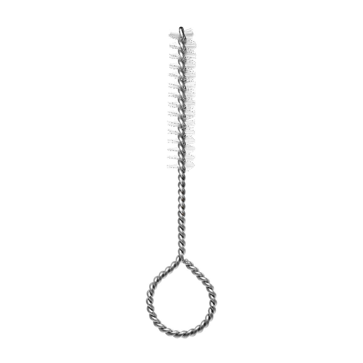 Precision collet cleaning brush for nail drill handpieces with a round grip handle