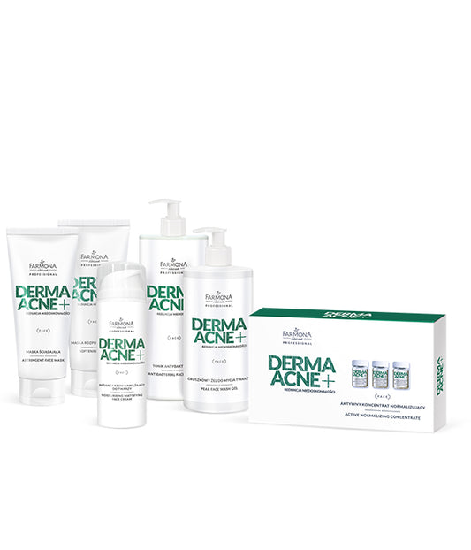 Ferragamo Derma Acne+ skincare product set on a white background