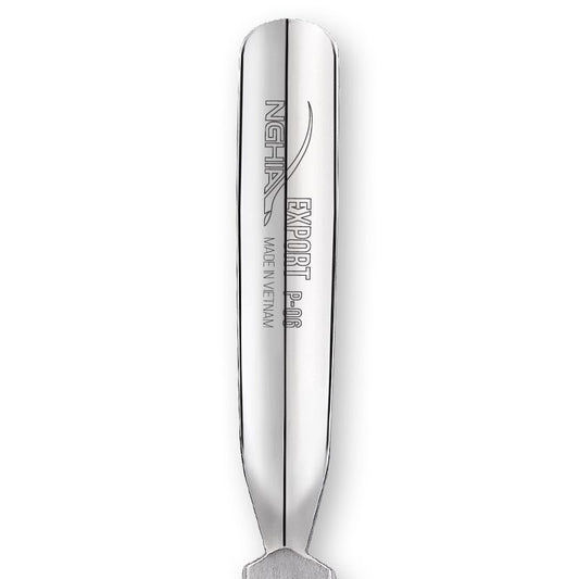 Nghia metal cuticle pusher P-06 spoon end detail