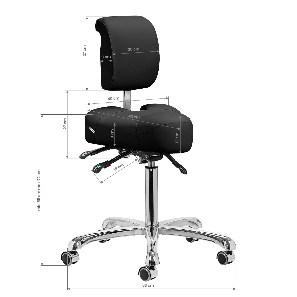 Giovanni 1005 podiatry stool black packaging