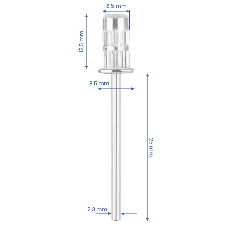 Small steel mandrel number 4, 6 mm, for abrasive caps with 2.32 mm shank
