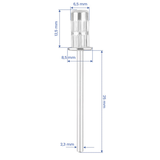 Small steel mandrel number 4, 6 mm, for abrasive caps with 2.32 mm shank