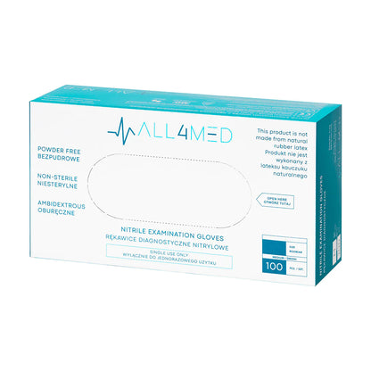 All4med disposable diagnostic nitrile gloves black