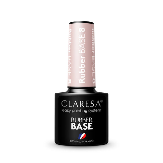 Claresa Rubber Base 8 gel polish bottle on a white background