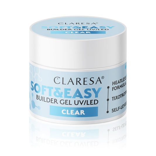 Claresa Soft & Easy Builder Gel UV/LED container on a white background