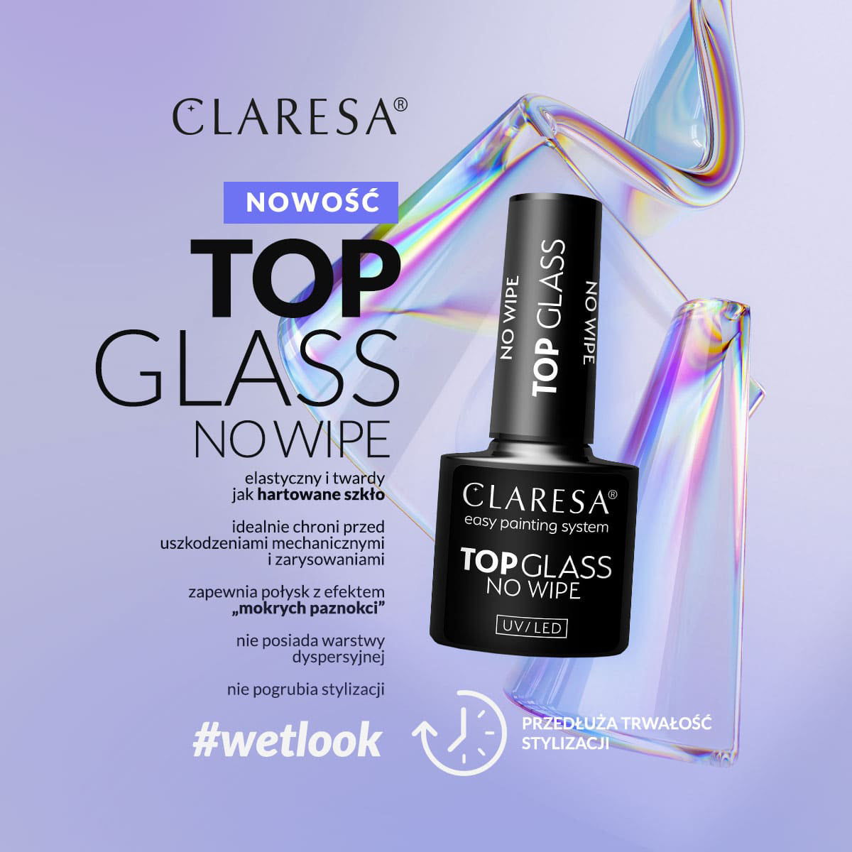 Claresa Top Glass UV/LED Gel Top Coat  Liquid Tempered Glass 5g