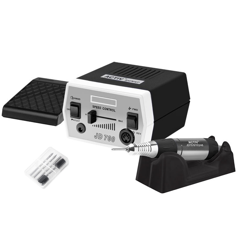 Activ Power JD700 black nail drill machine with base and lightweight handpiece