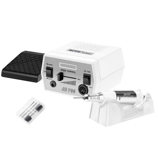 Activ Power JD700 white nail drill machine with base and lightweight handpiece