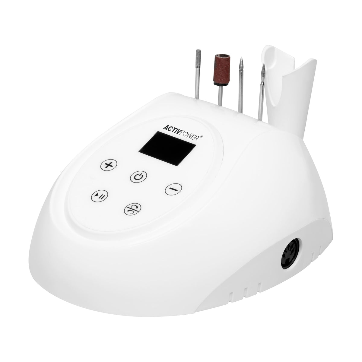 Activ Power N20 white nail drill machine with digital display and handpiece holder