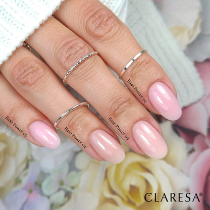 Nails finished with Claresa Power Base hybrid base shades