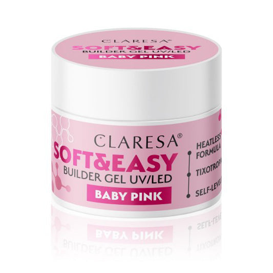 Claresa Soft & Easy building gel range, Baby Pink 12 g shown with other shades
