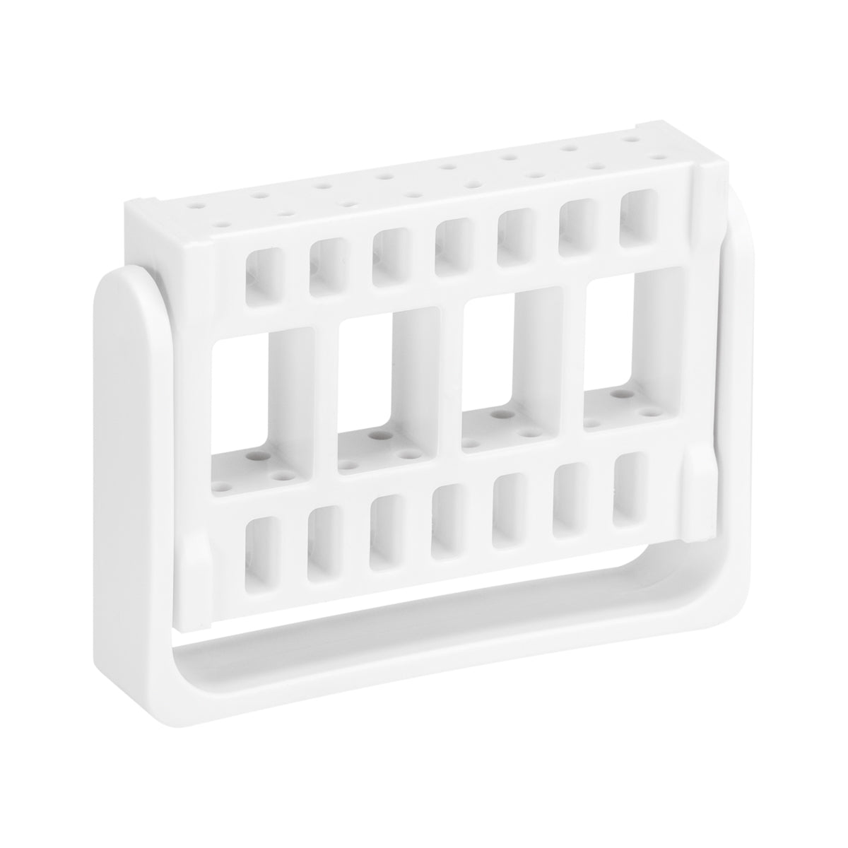 Exo plastic nail drill bit stand with sixteen holes, 7 x 6 x 1 cm
