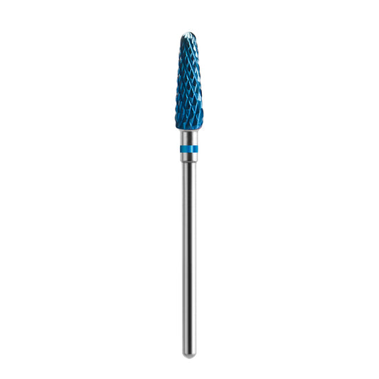 Exo Hard Blue carbide nail drill bit, straight cone shape 01, for gel and acrylic