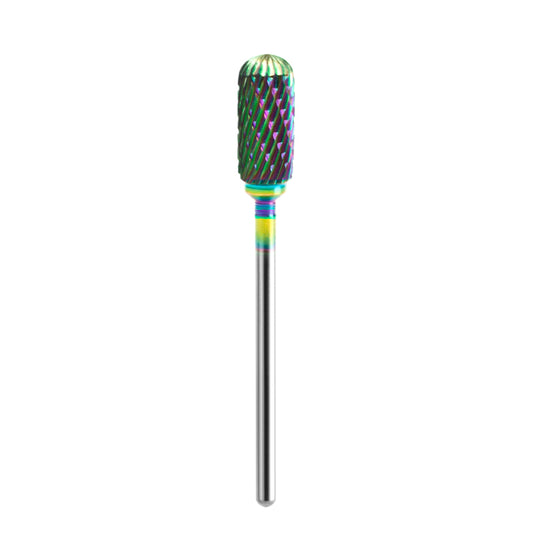 Exo Rainbow carbide nail drill bit, notched rounded cylinder shape 14, for gel and acrylic