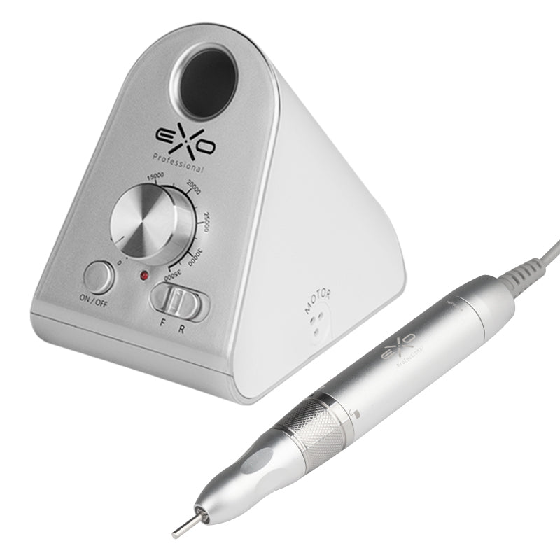 Exo Silent SX7 brushless nail drill machine with handpiece and base