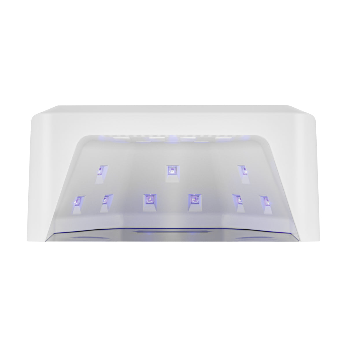 Glow 112 nail lamp front view with the curing chamber open