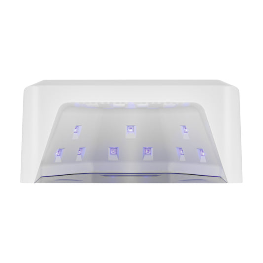Glow 112 nail lamp front view with the curing chamber open