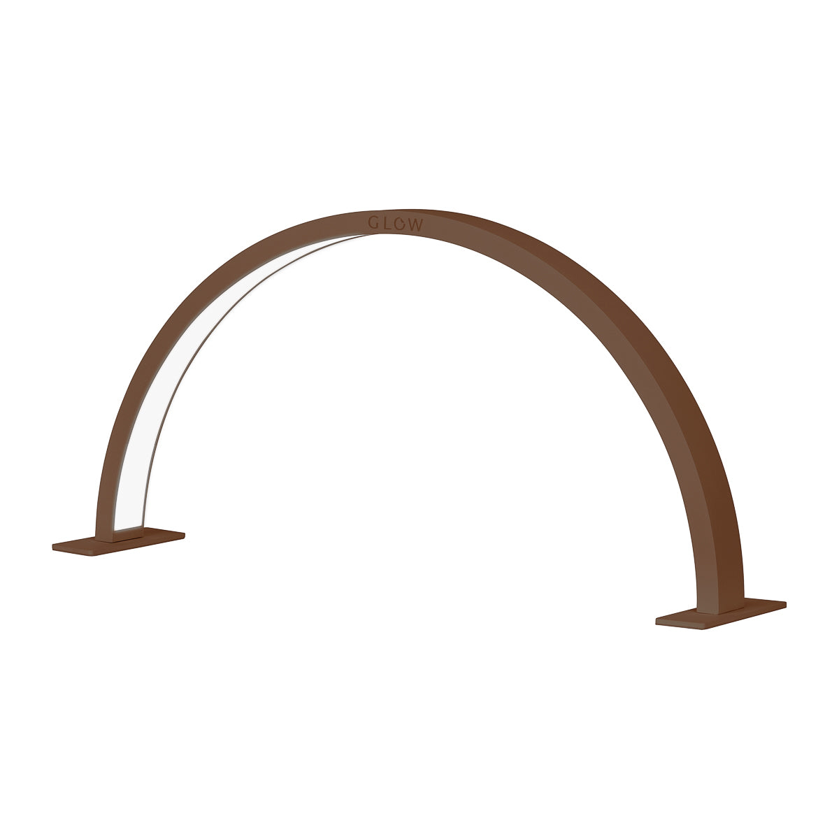 Glow Arche II manicure desk lamp in modern brown, arched LED head