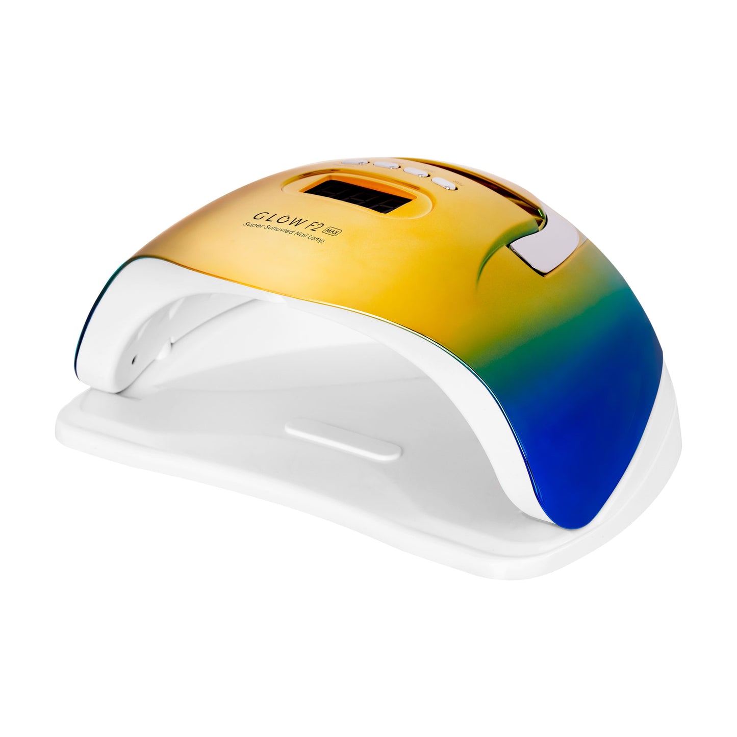 Glow F2 nail lamp front view with the curing hood open