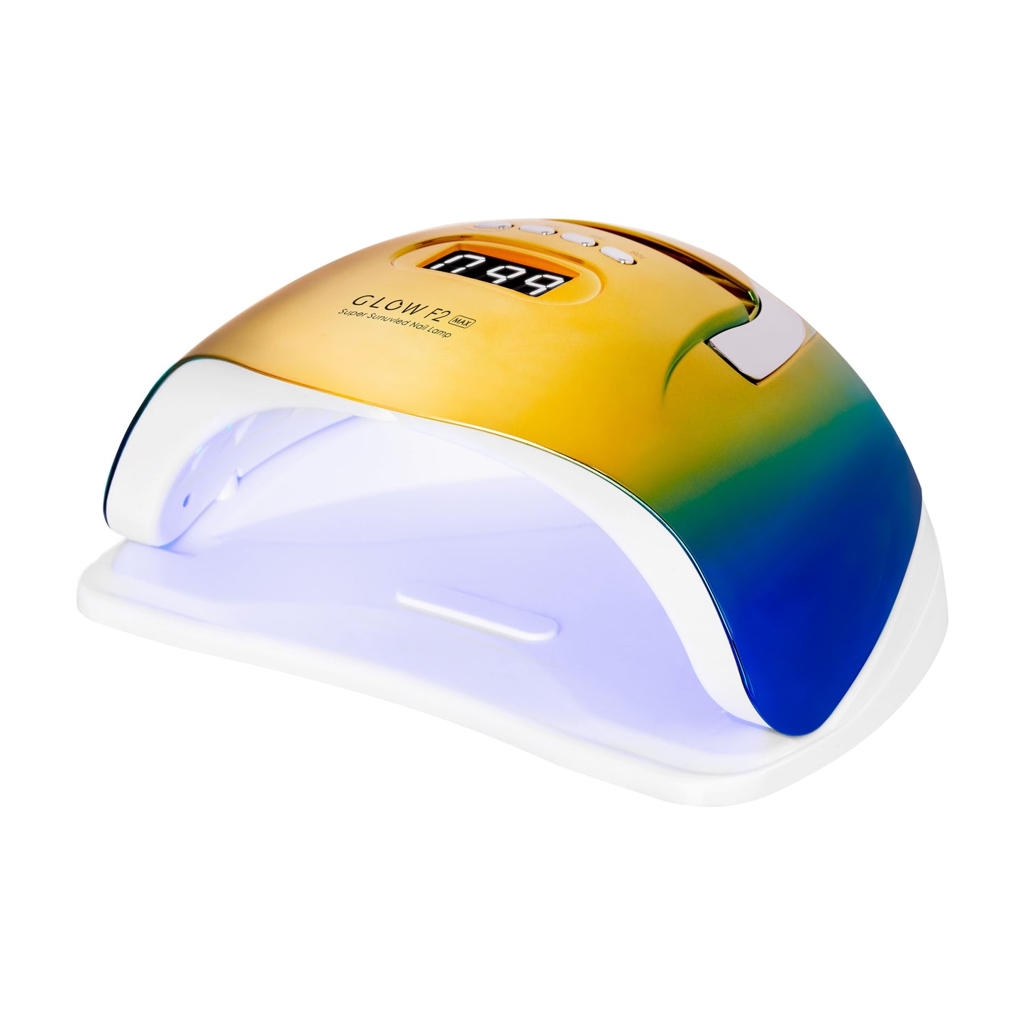 Glow F2 dual LED UV nail lamp, 220W, green nude closed hood design