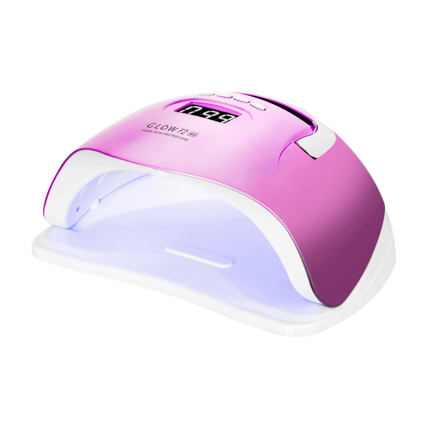 Glow F2 dual LED UV nail lamp, 220W, pink closed hood design