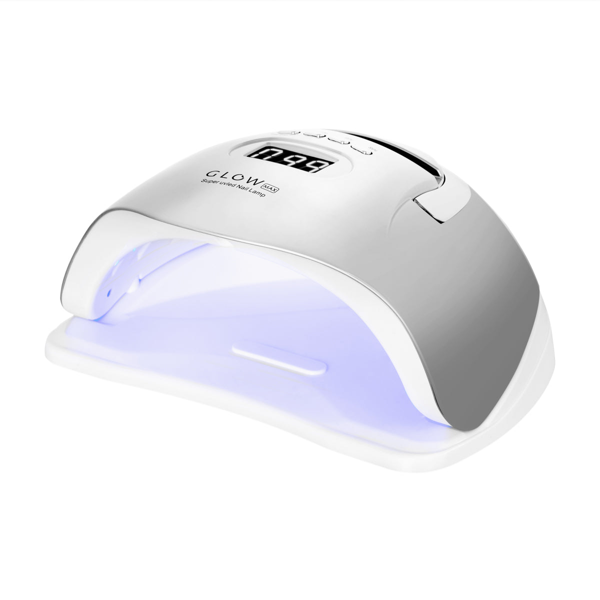Glow F2 dual LED UV nail lamp, 220W, silver closed hood design