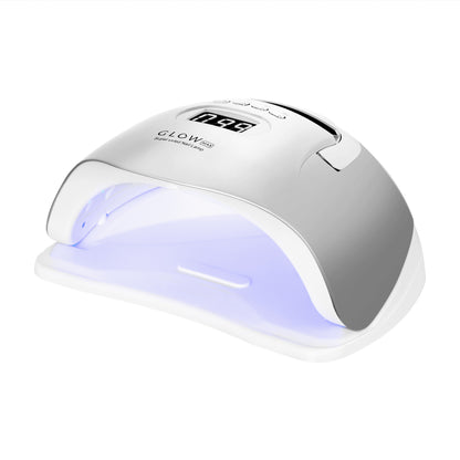 Glow F2 dual LED UV nail lamp, 220W, silver closed hood design