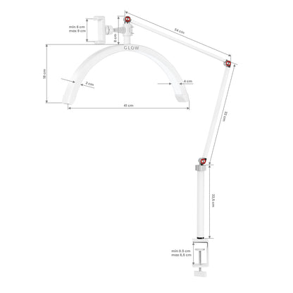 Glow MX3 arch treatment desk lamp with packaging