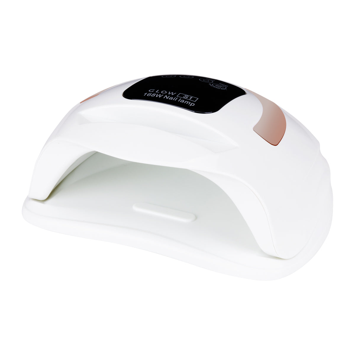 Glow S1 nail lamp front view with the curing hood open