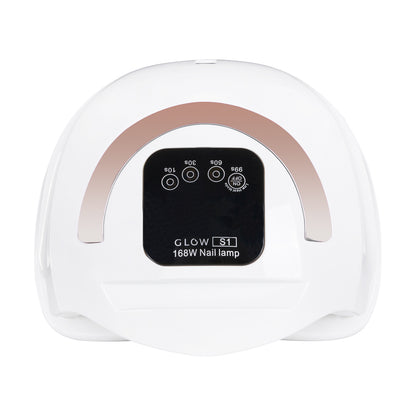 Glow S1 nail lamp side profile showing the hood shape