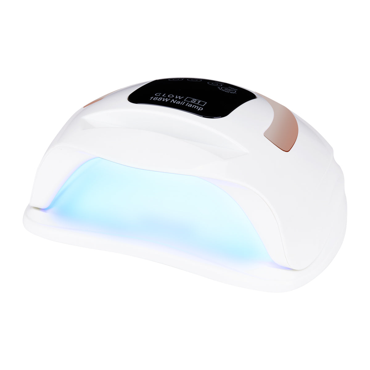 Glow S1 dual LED UV nail lamp, 168W, gold closed hood design