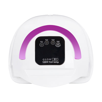 Glow S1 nail lamp side profile showing the hood shape