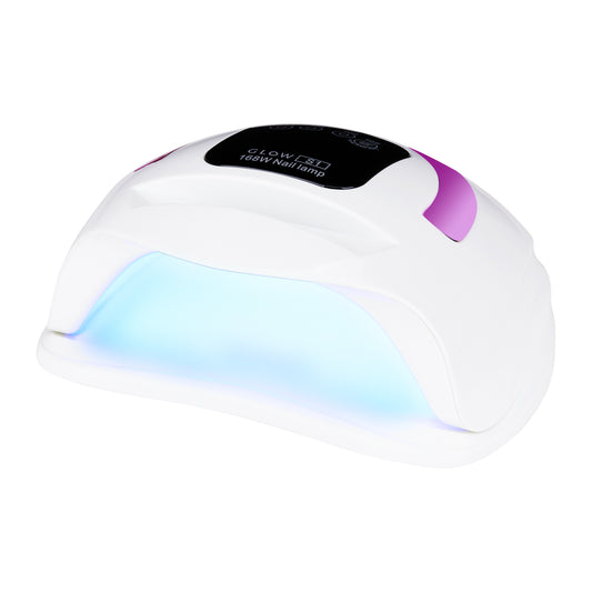 Glow S1 dual LED UV nail lamp, 168W, rose gold closed hood design