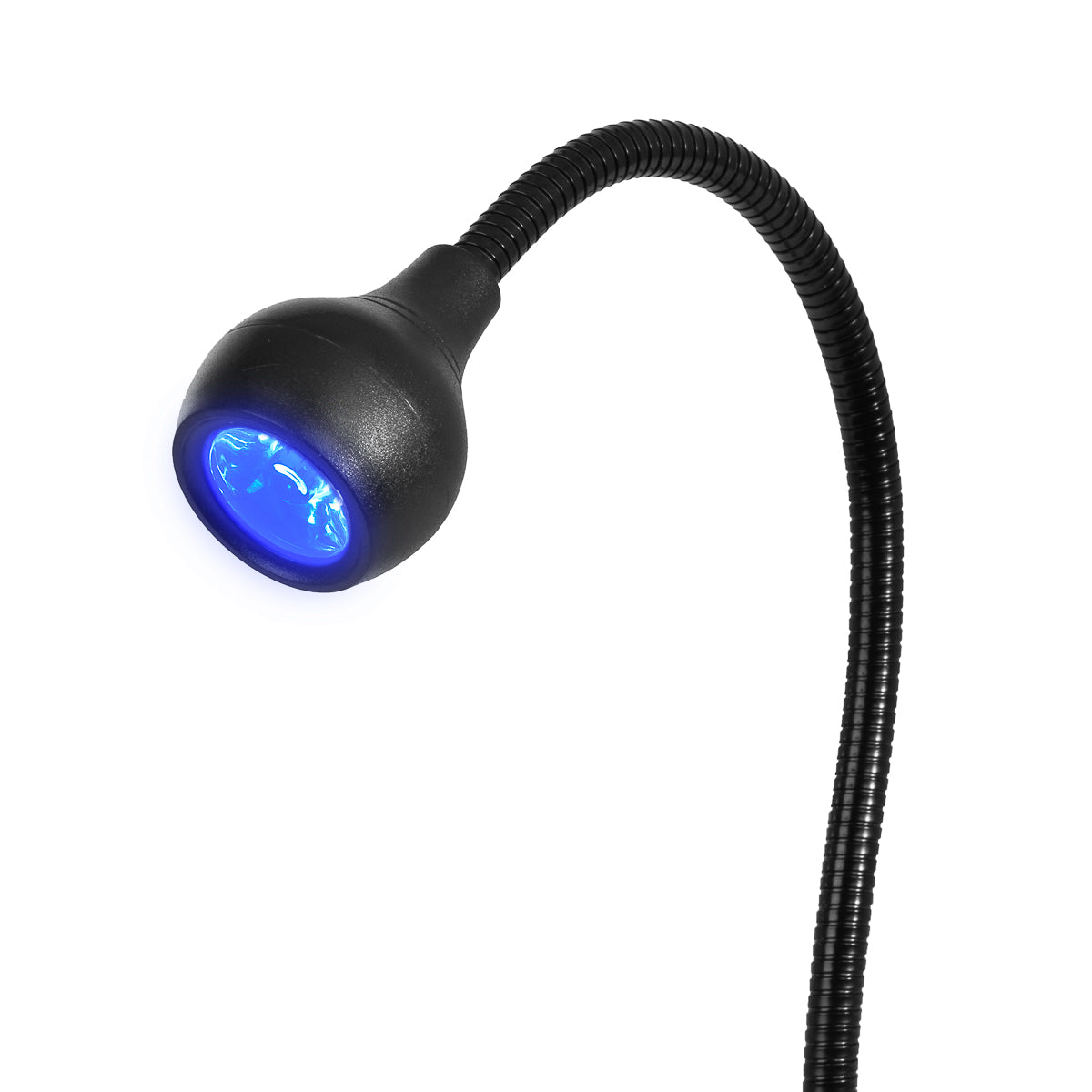 Glow Snake black lamp head close up showing the UV LED spot