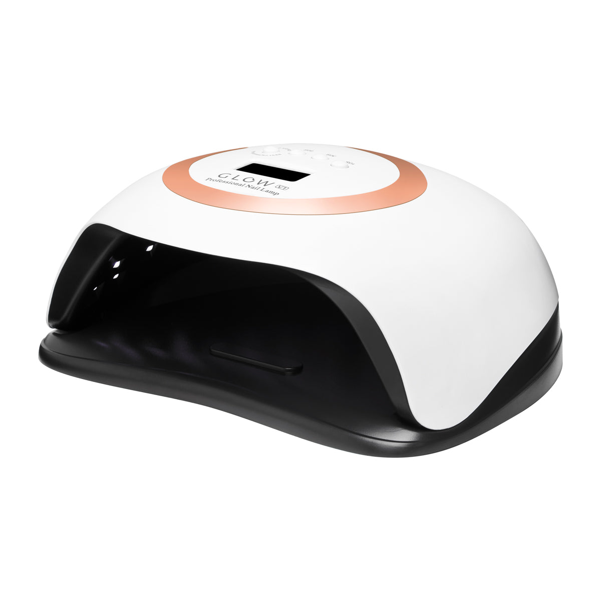 Glow V1 nail lamp front view with the curing chamber open
