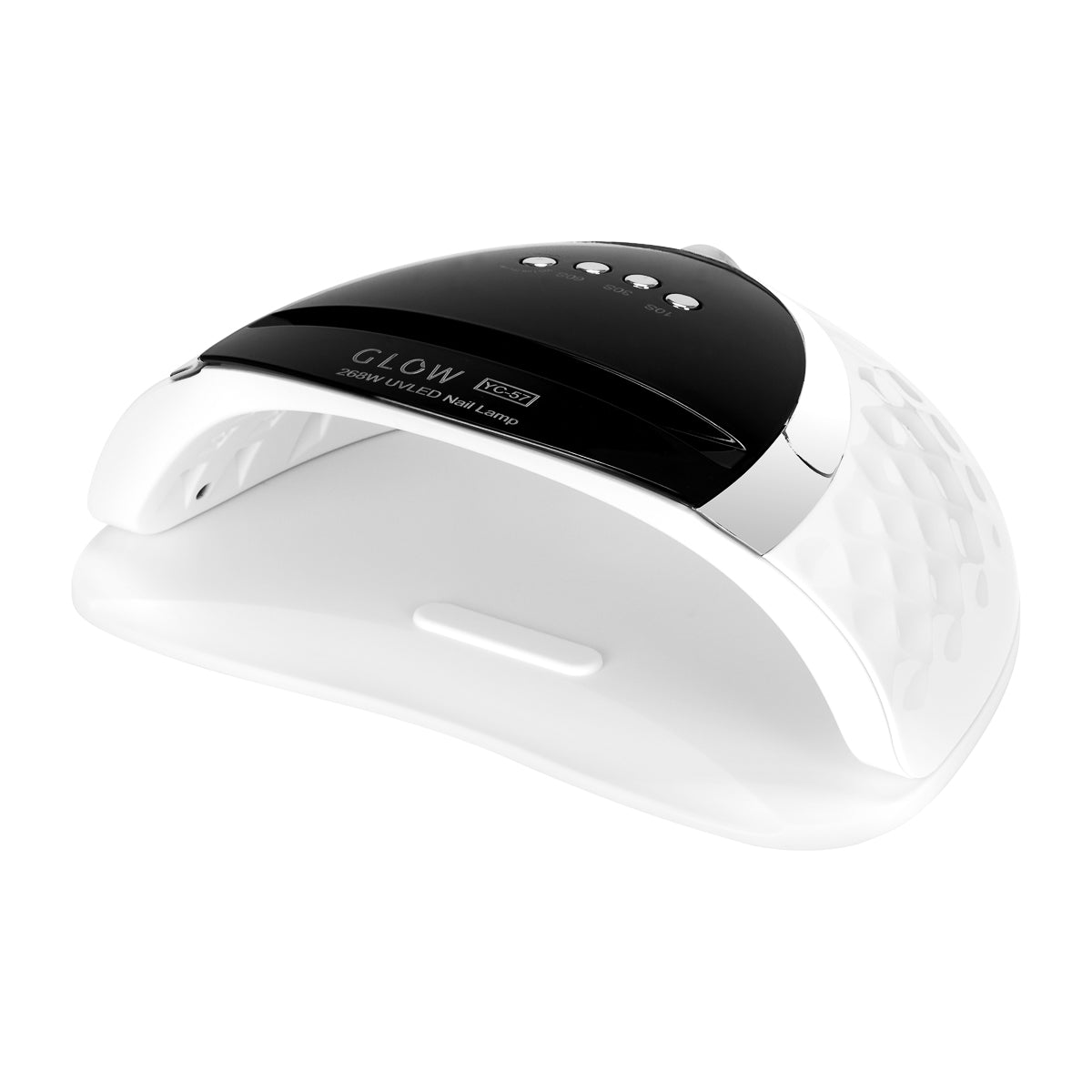 Glow YC57 nail lamp front view with the curing chamber open