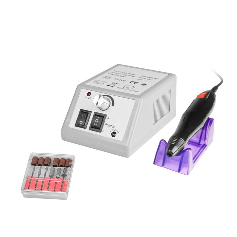 Merc-2000 grey nail drill machine with handpiece, base and holder