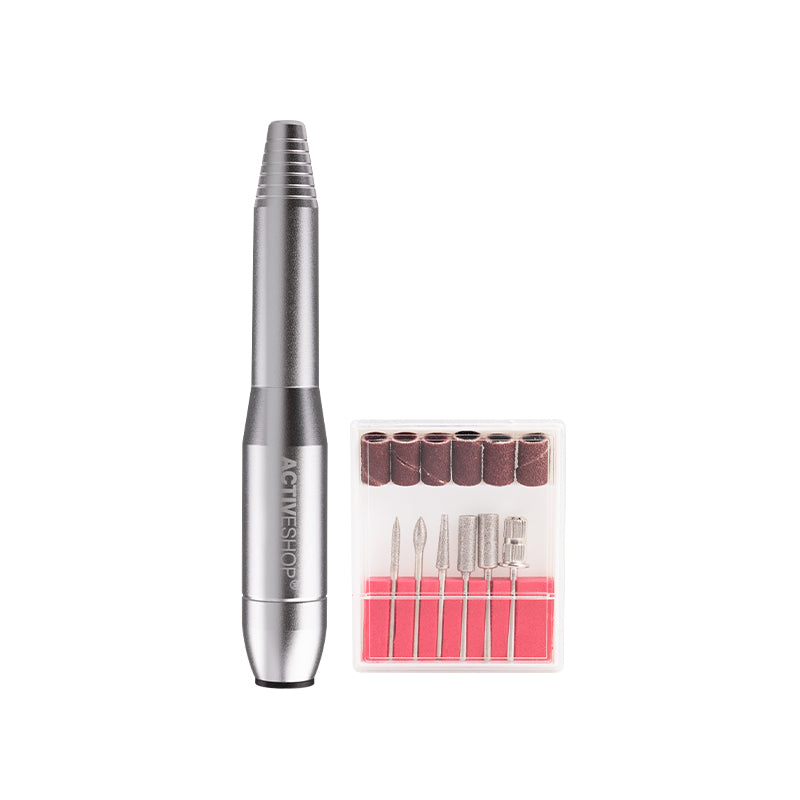Mini Pro203 silver compact nail drill machine with in-line speed control