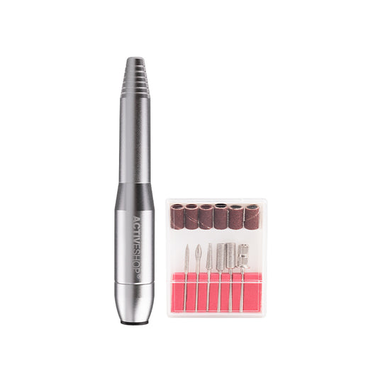 Mini Pro203 silver compact nail drill machine with in-line speed control