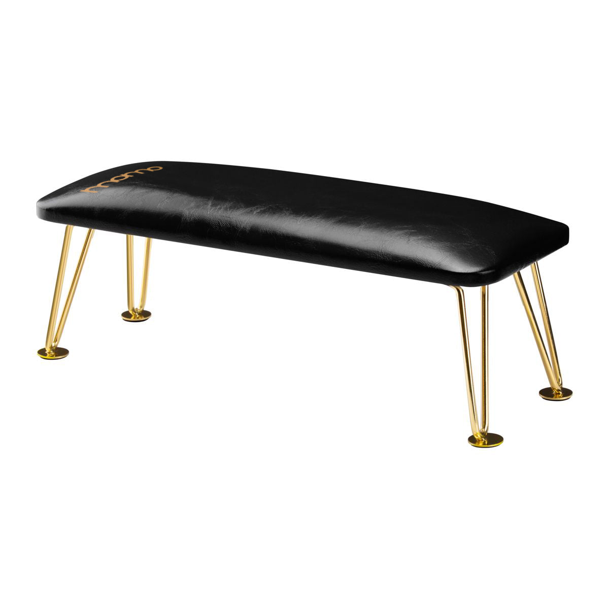 Momo 6-M manicure hand rest in black with gold legs