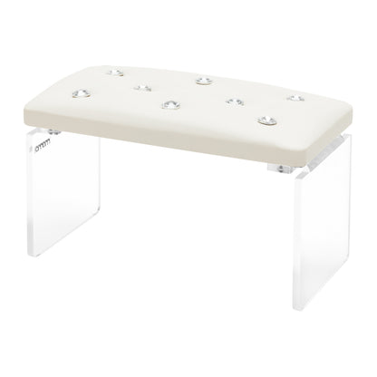 Momo Diamond manicure hand rest in ecru, diamond quilted
