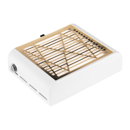 Momo J-23 Gold cassette nail dust extractor, desktop unit with gold trim