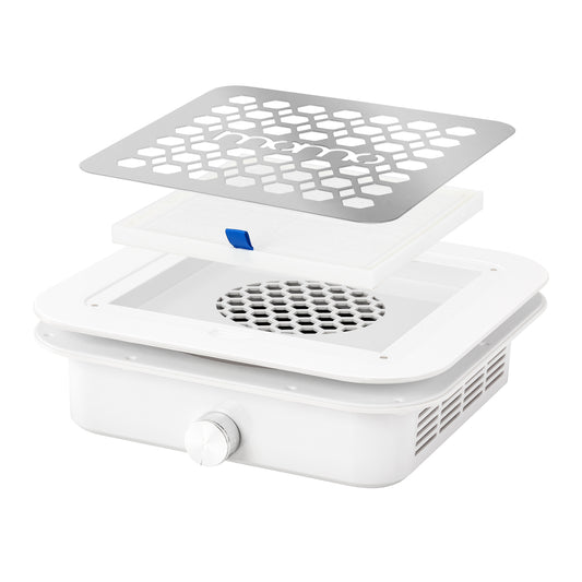 Momo P30 built-in extractor recessed into a manicure worktop