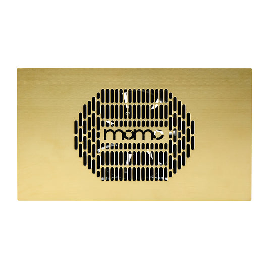 Momo S-41 gold extractor recessed into a manicure worktop